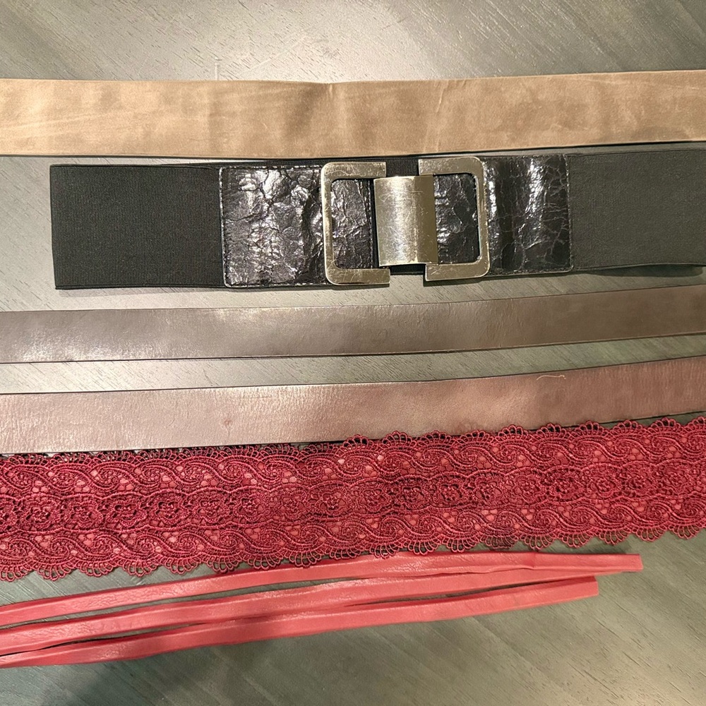 Express, Fossil, Venus, NY&C Suede, Leather, Spandex Belt Lot - Picture 6 of 14